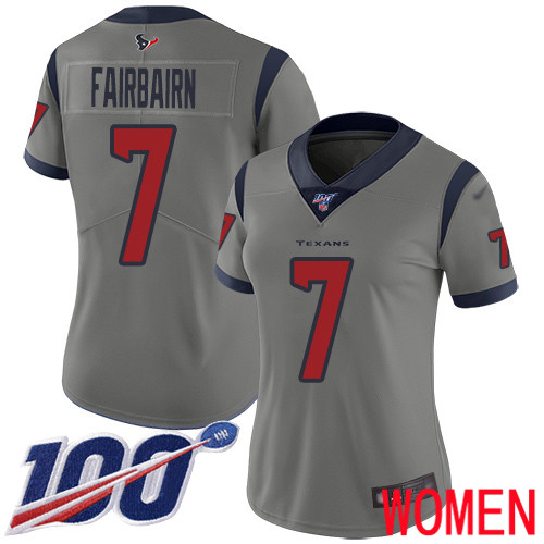 Houston Texans Limited Gray Women Ka imi Fairbairn Jersey NFL Football #7 100th Season Inverted Legend->cincinnati bengals->NFL Jersey